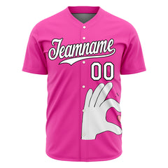 Custom Pink Valentine's Day Baseball Jersey Fans Special Edition Authentic Full Button Down Shirt