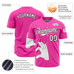 Custom Gradient Color Valentine's Day Baseball Jersey Fans Special Edition Authentic Full Button Down Shirt