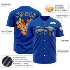 Custom Royal Valentine's Day Baseball Jersey Fans Special Edition Authentic Shirts