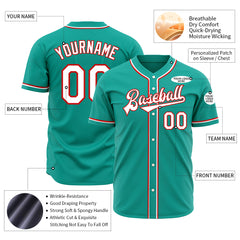 Custom Aqua Full Button Down Mesh Fans Special Edition Authentic Baseball Jersey