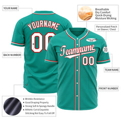 Custom Aqua Full Button Up Mesh Fans Special Edition Authentic Baseball Jersey