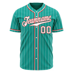 Custom Aqua Pinstripe Mesh Fans Special Edition Authentic Baseball Jersey