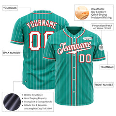 Custom Aqua Pinstripe Mesh Fans Special Edition Authentic Baseball Jersey