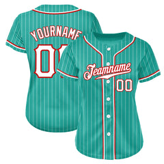 Custom Aqua Pinstripe Mesh Fans Special Edition Authentic Baseball Jersey