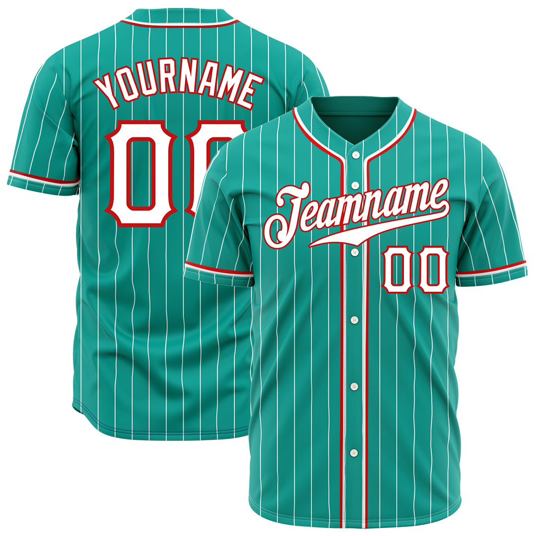 Custom Aqua Pinstripe Mesh Fans Special Edition Authentic Baseball Jersey