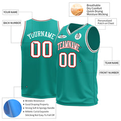 Custom Aqua Basketball Jersey Mesh Sports Athletic Performance Shirts