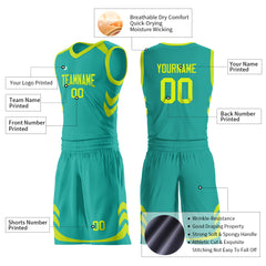 Custom Aqua Basketball Uniform For Adult Youth Fans Mesh Jersey