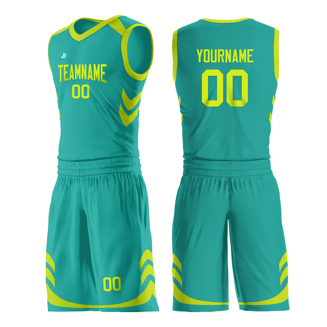 Custom Aqua Basketball Uniform DIY For Adult Youth Fans Mesh Jersey