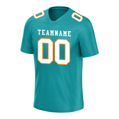 Custom Aqua Football Jersey Player Fans Team Uniforms For Adult Youth Unisex