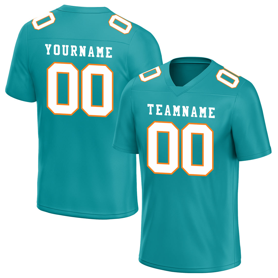 Custom Aqua Football Jersey Player Fans Team Uniforms For Adult Youth Unisex