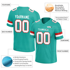 Custom Aqua Football Jersey Athletic Shirt For Adult Youth