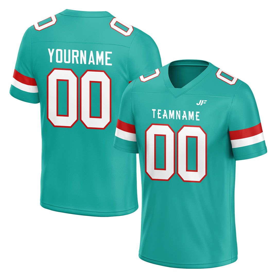 Custom Aqua Football Jersey Athletic Shirt For Adult Youth