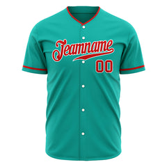 Custom Aqua Full Button Down Fans Special Edition Authentic Baseball Jersey