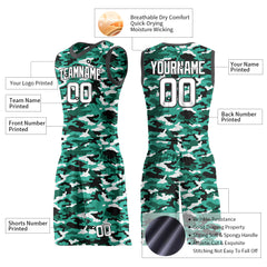 Custom Aqua Camo Basketball Uniform Design Your Own Mesh Jersey