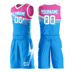 Custom Blue Split Basketball Uniform Design Your Own Mesh Jersey