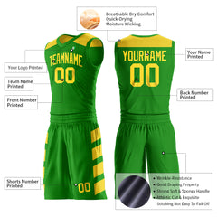 Custom Green Basketball Uniform Print Name Number Logo Mesh Jersey