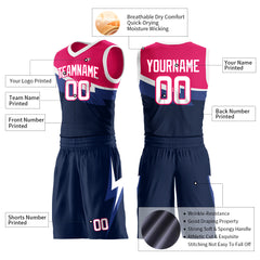 Custom Navy Split Basketball Uniform Design Your Own Mesh Jersey