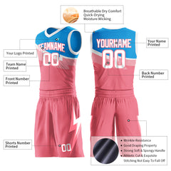 Custom Pink Split Basketball Uniform Design Your Own Mesh Jersey