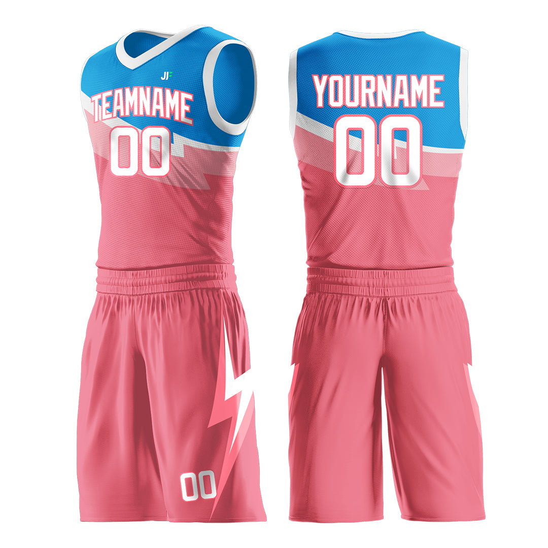 Custom Pink Split Basketball Uniform Design Your Own Mesh Jersey