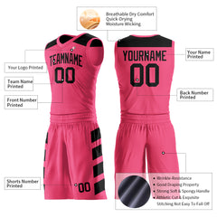 Custom Pink Basketball Uniform Print Name Number Logo Mesh Jersey