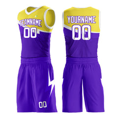 Custom Purple Split Basketball Uniform Design Your Own Mesh Jersey