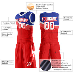 Custom Red Split Basketball Uniform Design Your Own Mesh Jersey