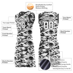 Custom White Camo Basketball Uniform Design Your Own Mesh Jersey