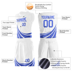 Custom White Basketball Team Uniform Print Athletic V-Neck Mesh Jersey