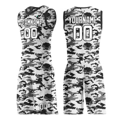 Custom White Camo Basketball Uniform Design Your Own Mesh Jersey