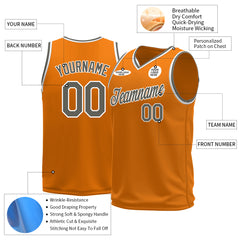 Custom Bay Orange Basketball Jersey Mesh Sports Performance Team Uniform