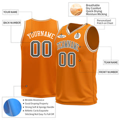 Custom Bay Orange Basketball Jersey Mesh Sports Athletic Performance Shirts