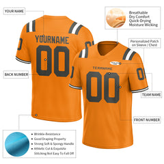 Custom Bay Orange Football Jersey Athletic Shirt For Adult Youth Unisex