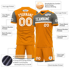 Custom Bay Orange Soccer Uniform Training Outfit Sportswear