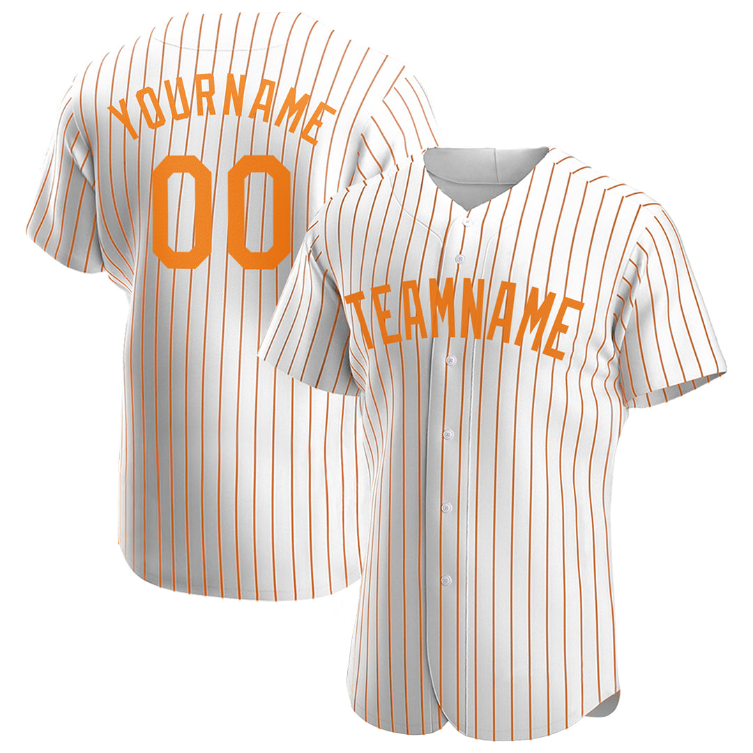 Custom BAY Orange Pinstripe Full Button Down Mesh Fans Special Edition Authentic Baseball Jersey