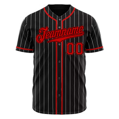 Custom Black Pinstripe Mesh Fans Special Edition Authentic Baseball Jersey