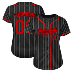 Custom Black Pinstripe Mesh Fans Special Edition Authentic Baseball Jersey