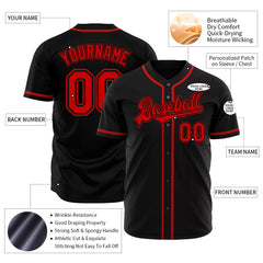 Custom Black Full Button Down Mesh Fans Special Edition Authentic Baseball Jersey