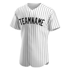 Custom Black Pinstripe Full Button Down Mesh Fans Special Edition Authentic Baseball Jersey