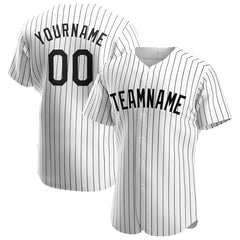 Custom Black Pinstripe Full Button Down Mesh Fans Special Edition Authentic Baseball Jersey