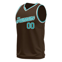 Custom Brown Basketball Jersey Mesh Sports Performance Team Uniform