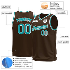 Custom Brown Basketball Jersey Mesh Sports Performance Team Uniform