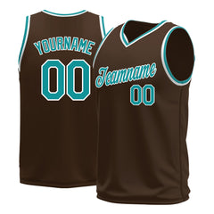 Custom Brown Basketball Jersey Mesh Sports Performance Team Uniform