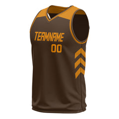 Custom Brown Mesh Basketball Athletic Performance Jersey