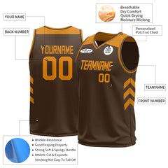 Custom Brown Mesh Basketball Athletic Performance Jersey