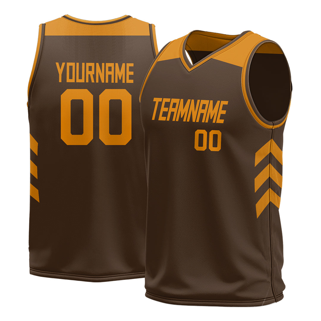 Custom Brown Mesh Basketball Athletic Performance Jersey