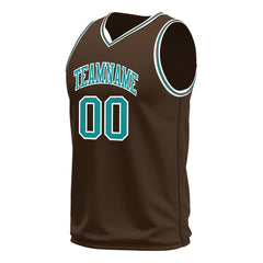 Custom Brown Basketball Jersey Mesh Sports Athletic Performance Shirts