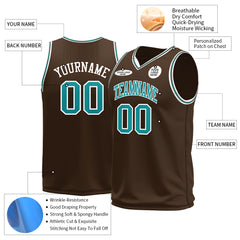 Custom Brown Basketball Jersey Mesh Sports Athletic Performance Shirts