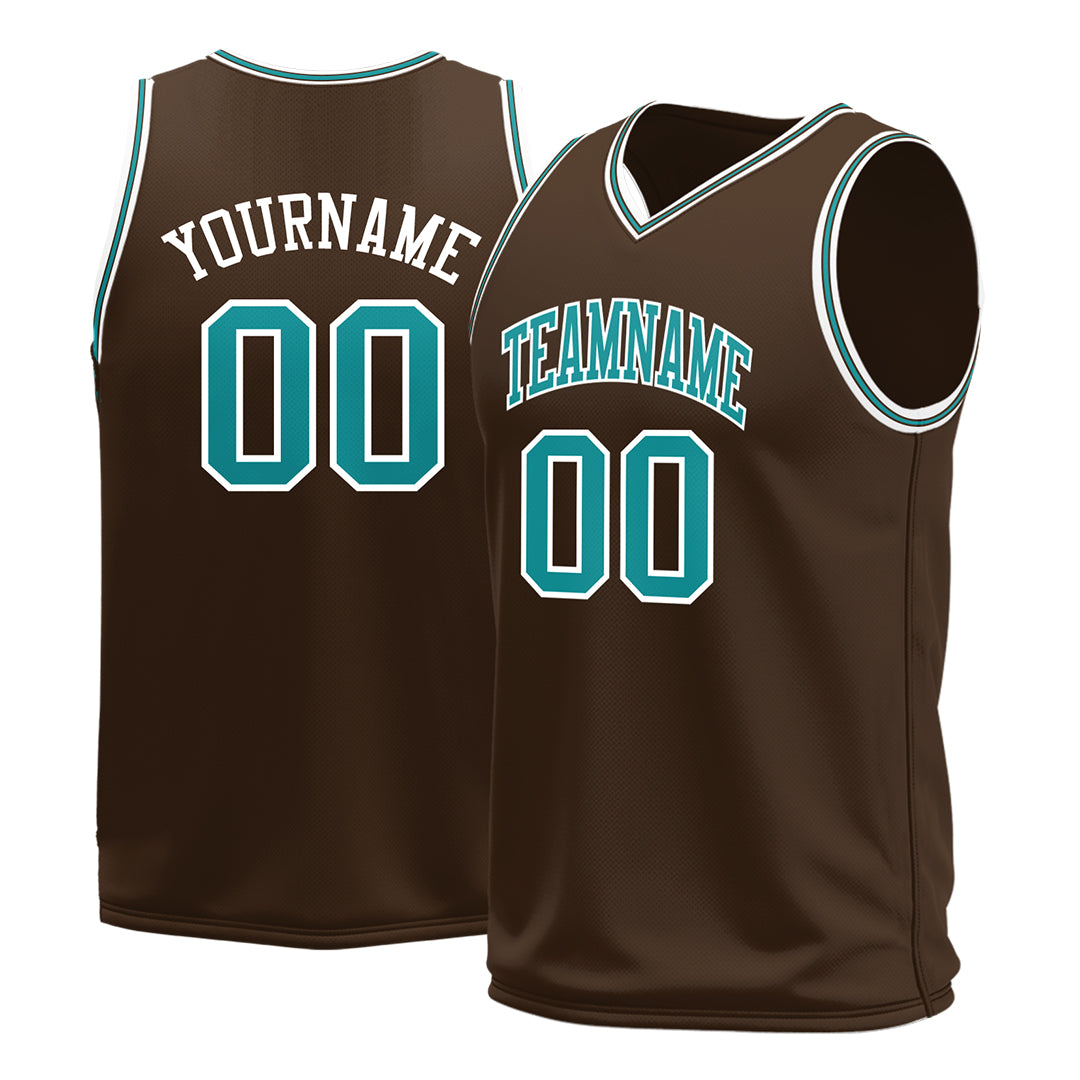 Custom Brown Basketball Jersey Mesh Sports Athletic Performance Shirts