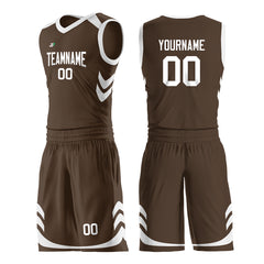 Custom Brown Basketball Uniform For Adult Youth Fans Mesh Jersey