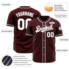 Custom Burgundy Full Button Down Mesh Fans Special Edition Authentic Baseball Jersey